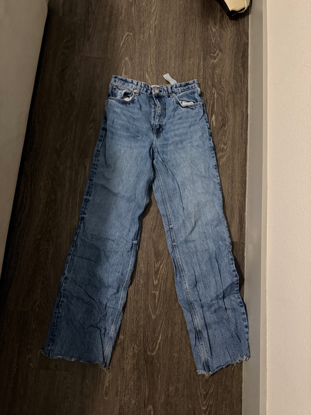 Zara High Rise Wide Leg Jeans - Light Blue